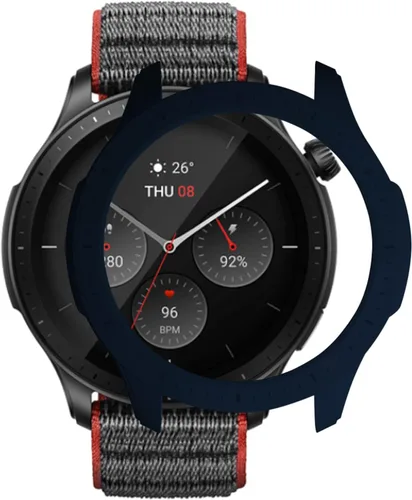 Vista 3 de Funda protectora para Amazfit GTR 4, a prueba de golpes, duradera, de policarbonato duro, accesorios para Amazfit GTR 4 Smartwatch (azul)