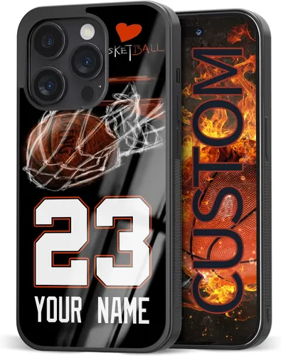 Vista 8 de Fundas de teléfono de baloncesto con número de nombre personalizado para iPhone 11 12 13 14 15 16 17 Pro Max Plus Mini Xr Xs, para Samsung S21 S22