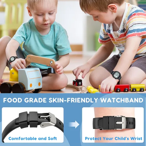 Vista 7 de Beeasy Kids Watch for 5-15 Year Old Boys Girls Digital Watch Multifunctional 5ATM Waterproof Alarm Calendar Chronograph LED Wrist Watch for Children