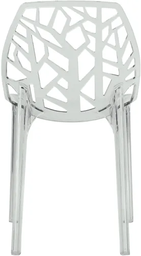 Vista 4 de LeisureMod Cornelia - Silla de comedor de plástico moderna en transparente (juego de 4)