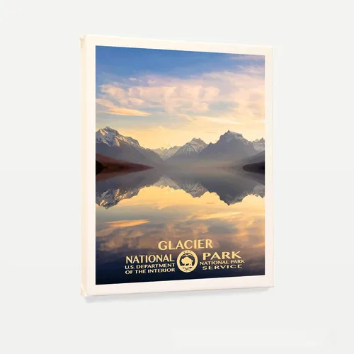 Vista 7 de Póster del Parque Nacional Glaciar - Arte de pared WPA - Póster de viaje para decoración del hogar - Regalo de inauguración de la casa - Impresión