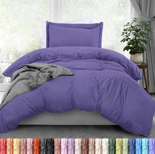 Vista 22 de Utopia Bedding Juego de funda de edredón tamaño individual - 2 piezas con cierre de cremallera - 1 funda de edredón 68X90 pulgadas y 1 funda de Beige