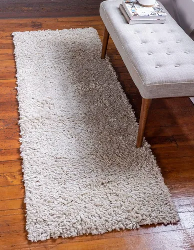 Vista 340 de Unique Loom Colección Davos Shag - Alfombra Lino
