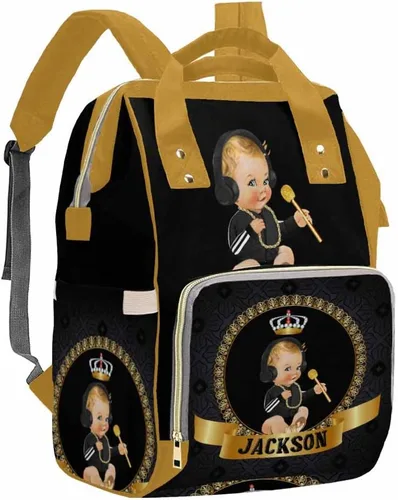 Vista 7 de Artsadd Bolsa de pañales con nombre personalizado para bebé, mochila para mamá y papá, pattern 01, Mochilas Daypack