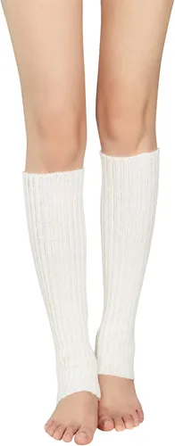 Vista 3 de American Trends Calentadores de piernas para mujeres y niñas, calentadores de piernas acanalados de los años 80 para fiesta de neón, calcetines