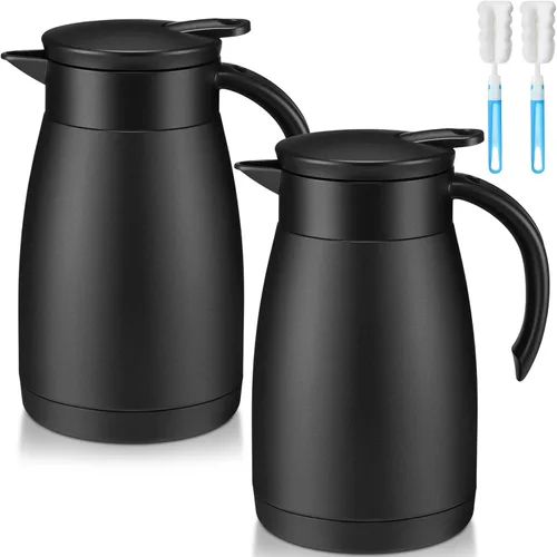 Vista 12 de Uiifan - 2 jarras térmicas de café de 17 onzas, olla aislada al vacío Negro