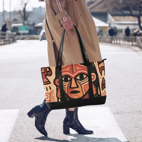 Vista 6 de KLL Egyptian Ethnic Style Woman Brown simple bag for women travel with zipper laptop travel bag for work with tablet maletin ejecutivo para mujer
