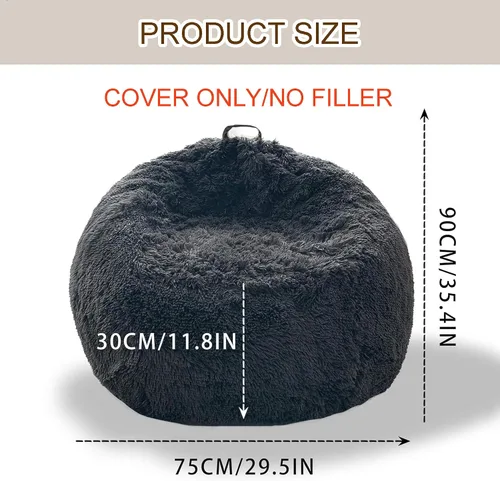 Vista 3 de BCU Funda para Silla Puf Ultra Suave Esponjosa de Piel Sintética Falsa Funda para Puf de Felpa Funda para Sillas de Sala de Estar para Adultos