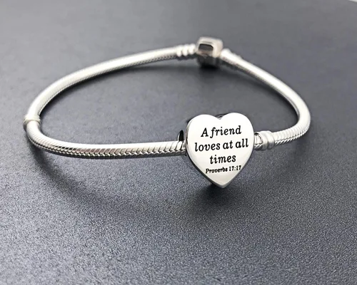 Vista 5 de MUERDOU Dije de corazón, pulsera cristiana con versículo bíblico para oración, fe, religiosa, regalos para mujeres