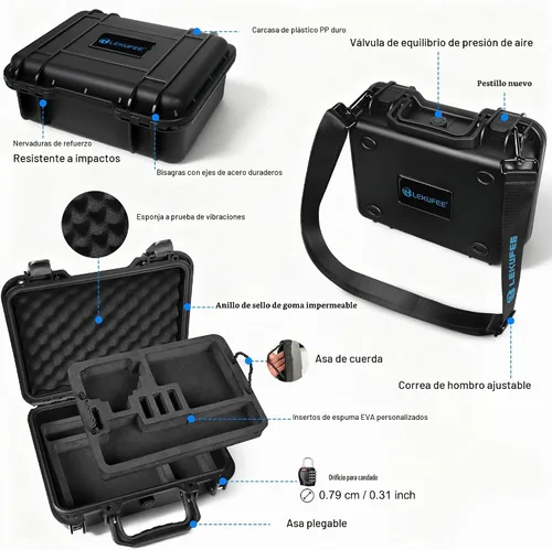 Vista 3 de Lekufee Portable Waterproof Hard Case for DJI Osmo Action 6/5 Pro/4/3 Action Camera,Standard Combo,Adventure Combo,More Accessories(Case Only)