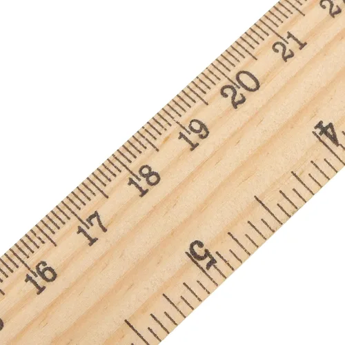 Vista 4 de MUKCHAP Paquete de 144 reglas de madera, rectas de 12 pulgadas, madera métrica de 11.8 in con centímetros y pulgadas para medir, oficina, 2 escalas