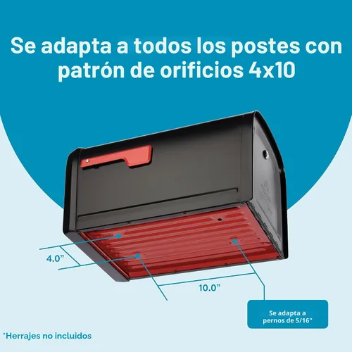 Vista 11 de Architectural Mailboxes 6300B-10 Oasis 360 Buzón de paquete con bloqueo, extragrande, negro, 6300B-10 Galvanized steel build with a secure steel