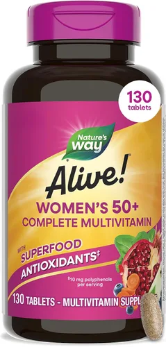 Vista 9 de Nature's Way ¡Alive! 50 Plus Tabletas multivitamínicas completas para mujer