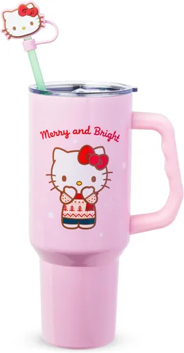 Vista 35 de Silver Buffalo Betty Boop Core - Vaso de acero inoxidable con tapa para pajilla, tapa, popote y asa, 40 onzas