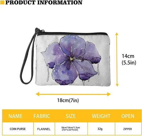 Vista 6 de Monedero para mujer con cremallera lindo monedero mini bolsa bolsa suave bolso de mano, Boho Elefante y Flores - Oro