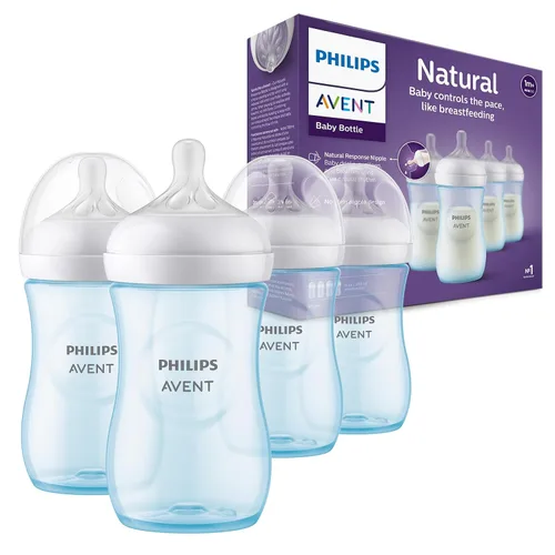 Vista 14 de Philips Avent - Biberón natural con boquilla de respuesta natural, azul, 4 onzas, paquete de 4, SCY900/24