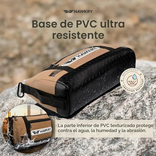 Vista 4 de HAWKRY Bolsa de herramientas de lona resistente - Bolsa de lona impermeable con cremallera, bolsa de herramientas de jardín, bolsas de construcción