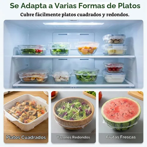 Vista 5 de Cubiertas elásticas desechables para alimentos para tazones reutilizables