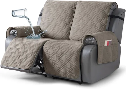 Vista 23 de TAOCOCO Fundas para Sillón de Dos Plazas Reclinable 100% Impermeables, Fundas Divididas para Loveseat Reclinable, Funda Antideslizante para Sofá