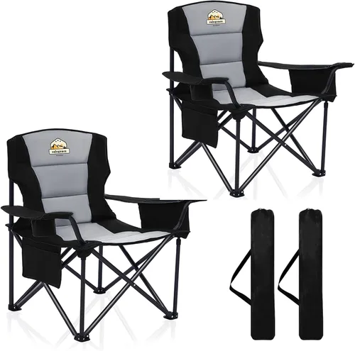 Vista 15 de Colegence Sillas de Camping Plegables de Tamaño Grande - Soporte de 450 LBS Silla de Campamento de Servicio Pesado con Cojín Acolchado, Sillas