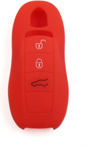 Vista 5 de X AUTOHAUX Funda Protectora de Silicona Negra para Llave de Coche sin Llave, Compatibilidad con Porsche Macan Panamera Cayenne 911 718 Negro