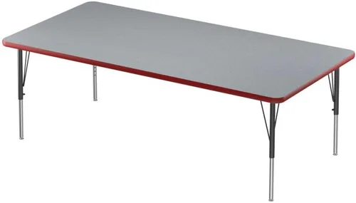 Vista 15 de Correll Mesa rectangular de actividades para el aula de 24 x 48 pulgadas, altura ajustable (19 a 29 pulgadas), parte superior de granito gris, borde