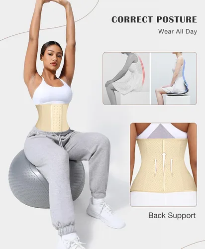 Vista 4 de Entrenador de cintura para mujer, corsé de látex para cintura