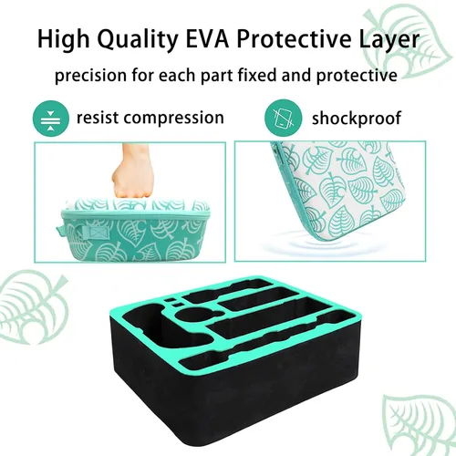 Vista 4 de Nintendo Switch Deluxe Carrying Case-Turquoise Storage Bag with Handle and Shoulder Strap Fits Complete Switch System Console+Switch Dock+ Pro