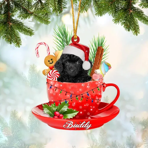 Vista 27 de Alaskan Malamute - Adorno de tetera de perro sentado en una tetera de Navidad, adorno de Navidad con nombre personalizado, adorno de automóvil