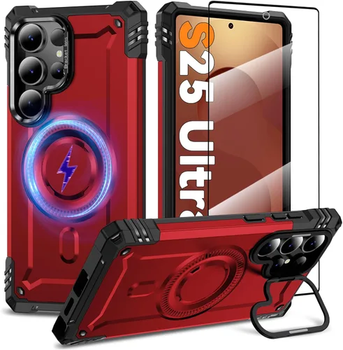 Vista 34 de Funda magnética para Samsung Galaxy S25+ Plus/Galaxy S24+ Plus [Soporte de anillo de cámara integrado] [Protector de pantalla]