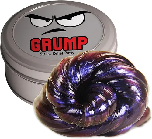 Vista 6 de Grump - Masilla para aliviar el estrés, regalos divertidos para amigos, niños y compañeros de trabajo, masilla de terapia morada