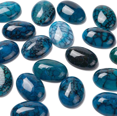 Vista 16 de Crafans Flat Back Gemstone Oval Cabochons Natural Stone Cabochons Healing Power Stone Chakra Crystal for Crafts DIY Jewelry Making Supplies