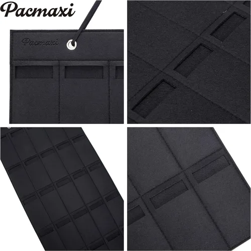 Vista 5 de Pacmaxi - Organizador de lentes de sol con bolsillos, organizador de pared por Sunglasses, soporte de almacenamiento colgante para lentes, exhibidor