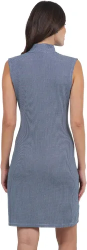 Vista 2 de IBKUL Protector solar UPF 50+ Icefil Enfriamiento Mini Check Sin Mangas Cuello Alto Vestido con Bolsillos - 58754