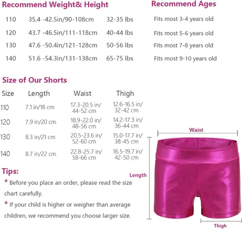 Vista 5 de Pantalones cortos cortos de gimnasia para niñas con purpurina brillante