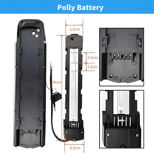 Vista 4 de BAFANG Batería de bicicleta eléctrica 48V 52V 13Ah 17.5Ah 20Ah Ebike Batería de iones de litio con cargador y llave para motor de 500W 750W 1000W