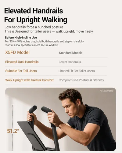 Vista 4 de LONTEK 40% Incline Walking Pad Treadmill for Home Foldable with Handle Bar Negro (Coal Black)