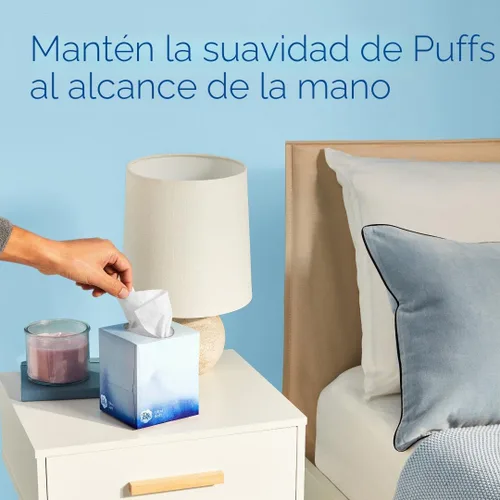 Vista 6 de Puffs - Pañuelos faciales ultra suaves, 1 caja de tamaño familiar, 124 pañuelos faciales por caja
