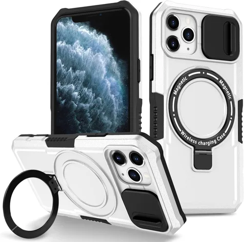 Vista 71 de Funda magnética para iPhone 11, soporte de anillo con ventana corrediza, funda protectora mate a prueba de golpes para iPhone 11 6.1, fundas