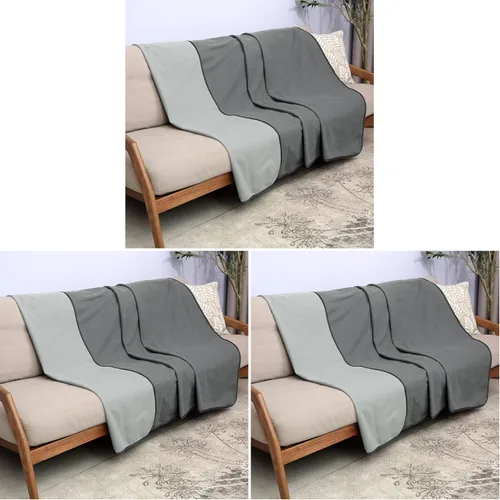 Vista 8 de Catalonia Manta impermeable para cama, protector reversible de vellón para sofá, muebles, mantas para perros a prueba de fugas, color gris Gris/Gris