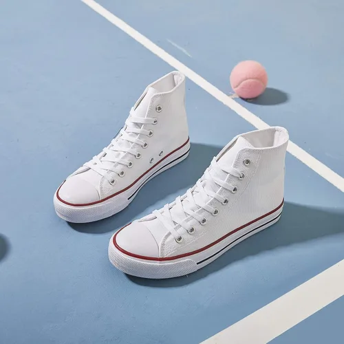 Vista 6 de yageyan Tenis de lona para mujer, con cordones, de moda, casuales, clásicos
