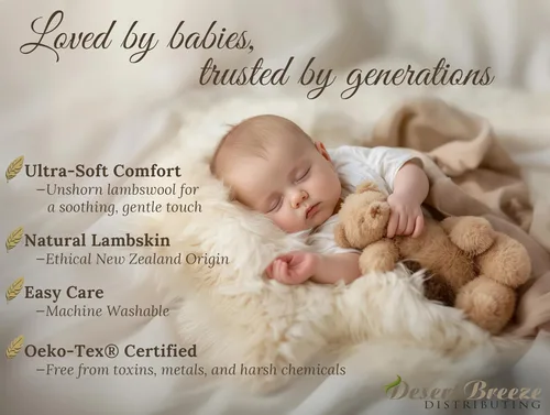Vista 4 de Piel de oveja de bebé de Nueva Zelanda, de origen ético, lana natural suave y sedosa, alfombra de piel de cordero para el cuidado del bebé, calidad