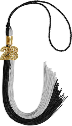 Vista 178 de Endea Graduation Borla de doble color con dije dorado (negro/oro brillante, 2022)