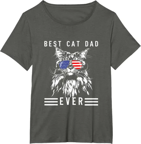 Vista 38 de Funny Maine Coon Cat Best Cat Dad Ever Funny Cat Maine Coon Camiseta, Negro, S