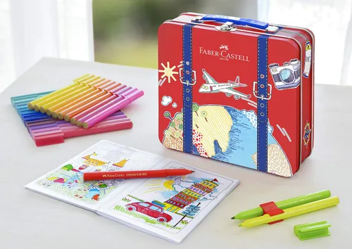 Vista 2 de Faber-Castell Bolígrafos de fieltro de 40 conectores en lata de regalo de maleta