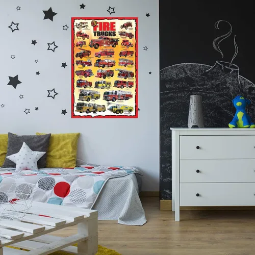 Vista 3 de Fire Trucks Kids, póster de 36 x 24 pulgadas por Eurographics