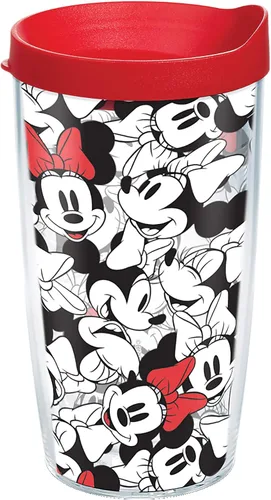 Vista 12 de Tervis Disney - Minnie Expressions - Vaso aislado de doble pared hecho en Estados Unidos mantiene las bebidas frías y calientes, 10 onzas, ondulado