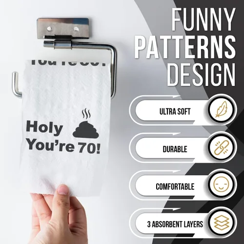 Vista 3 de Papel higiénico para decoración de cumpleaños, para hombres y mujeres, diseño divertido, gran regalo de broma hilarante, ecológico, ultrasuave