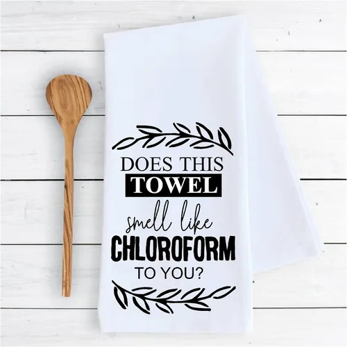Vista 2 de Kitchen dish towel Does this towel smell like funny cute Decor drying cloth100% COTTON