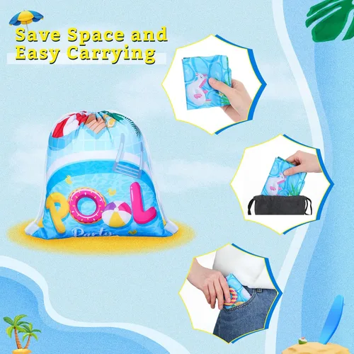 Vista 5 de Panelee - 18 bolsas con cordón para piscina y playa, para verano, fiesta de piscina, bolsas de golosinas, decoraciones de playa para niñas y niños